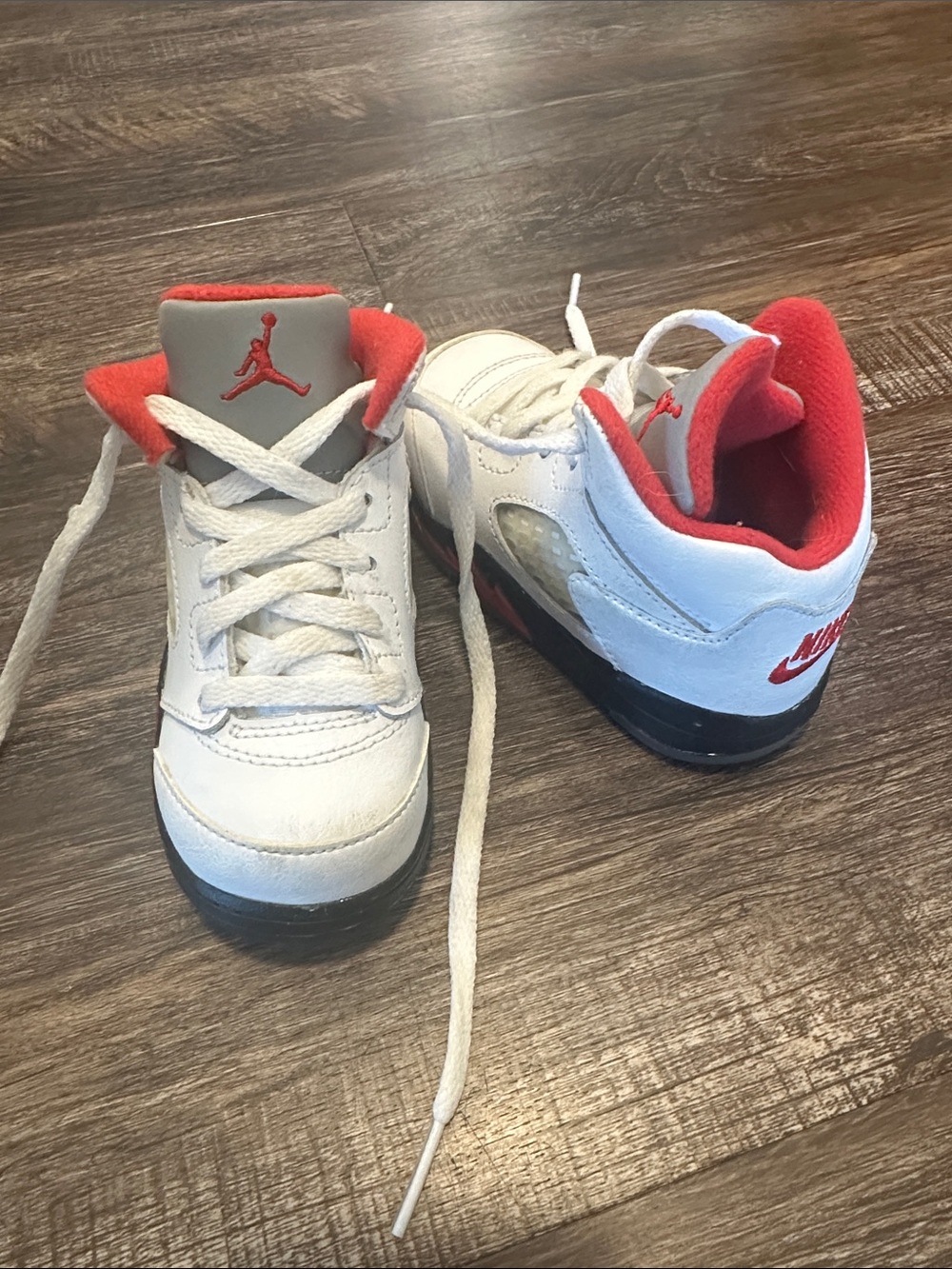 Jordan Kids' White & Red Low-Top Sneakers